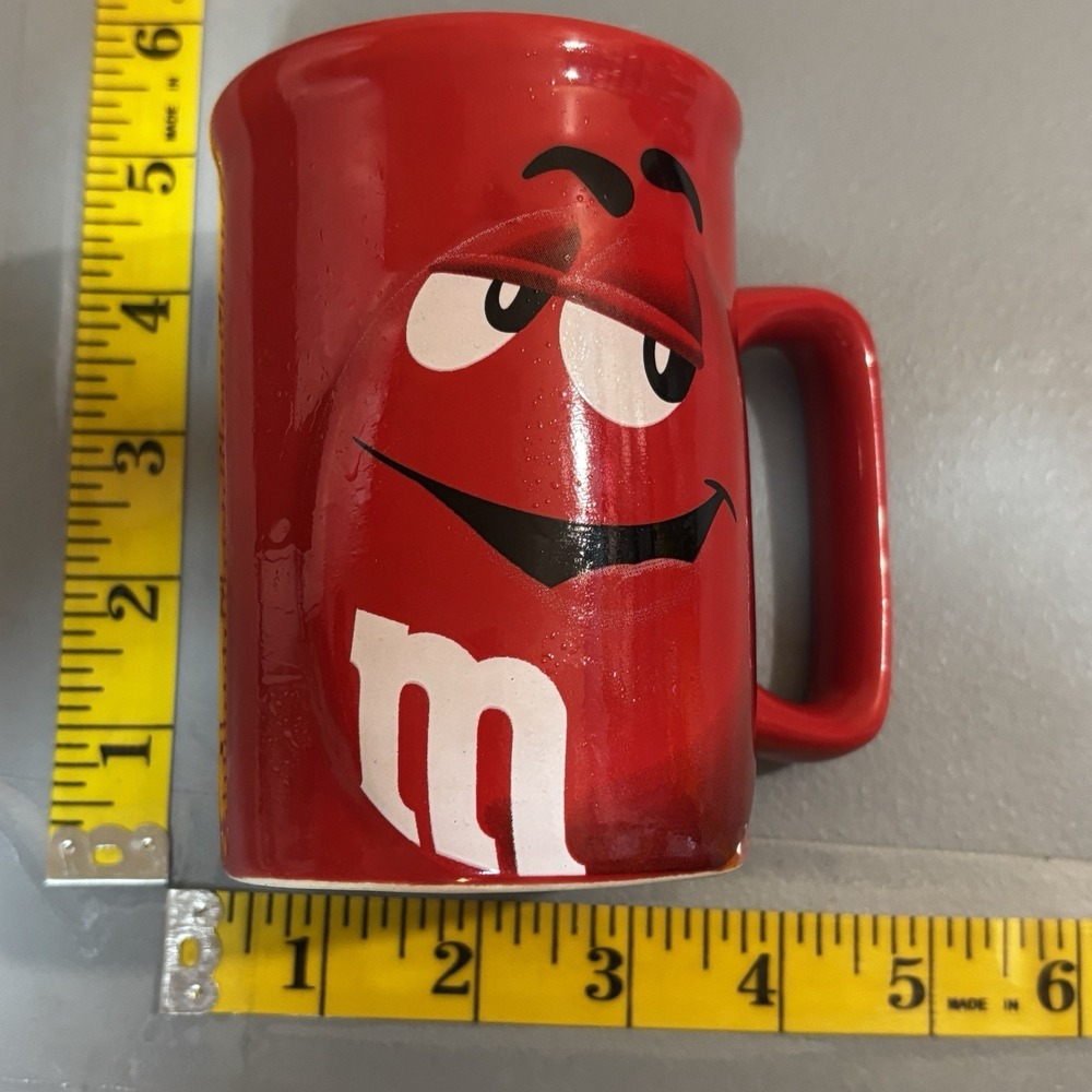 Two M&M's Red Mugs 12 oz Coffee Tea Cups Collectible Official Licensed 2011-2012 - Picture 3 of 10
